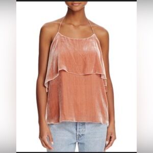 Alice + Olivia Marybeth Layered Velvet Halter Top Small
